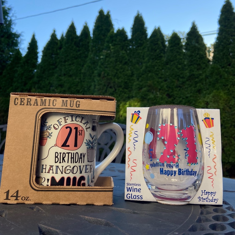 21st Birthday Wine Glass & Mug